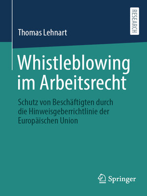 cover image of Whistleblowing im Arbeitsrecht